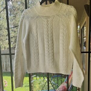 Cozy White Cable Knit Sweater